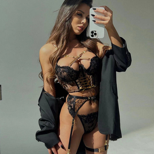 Karla Sexy Lace 4 Pieces Lingerie Set